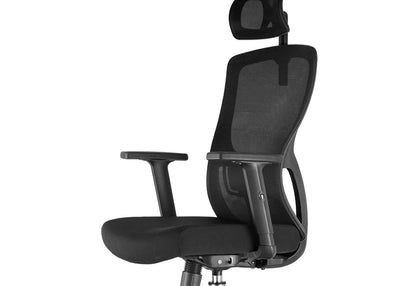 Durrafy Bürostuhl, Schreibtischstuhl, Bürostuhl Ergonomisch, multifunktional und auf Wunsch verstellbar, Drehstuhl mit Hoher Rücken,Wippfunktion90°-130°, Höhenverstellbarer Stuhl, Schwarz